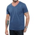 thumbnail image 2 of LANGWYQU Summer Short Sleeved Men Solid Color V-Neck Shirt Tops With Pocket, 2 of 5