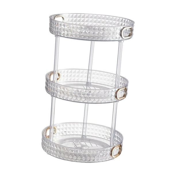 Organizador de tocadiscos Estante De Bandeja De Perfume De Escritorio, Bandeja Decorativa Para Servir, Estante De Especias Para Decoración, 3 Niveles Transparentes