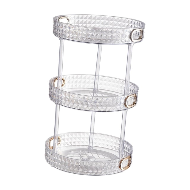 Bandeja giratoria de escritorio para Perfume Sunnimix soporte de almacenamiento de COSMÉTICOS 3 niveles claro