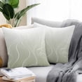 thumbnail image 2 of Ombre Sage Green Stripes Outdoor Pillow Covers Set of 2 Striped Lines Waves Gradient Waterproof Throw Pillow Case Decorative Square Cushion Cover for Patio Couch Garden Balcony, 20"x20", 2 of 9