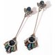 thumbnail image 1 of Pendientes largos franceses Retro de moda con aguja de plata 925, joyería, 1 of 5