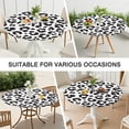 thumbnail image 7 of White and Black Of Leopard Print Round Fitted Tablecloth with Elastic Edge,Dining Table Cover Waterproof,Outdoor Round Tablecloth for Camping,Dining,Indoor and Outdoor, 7 of 7