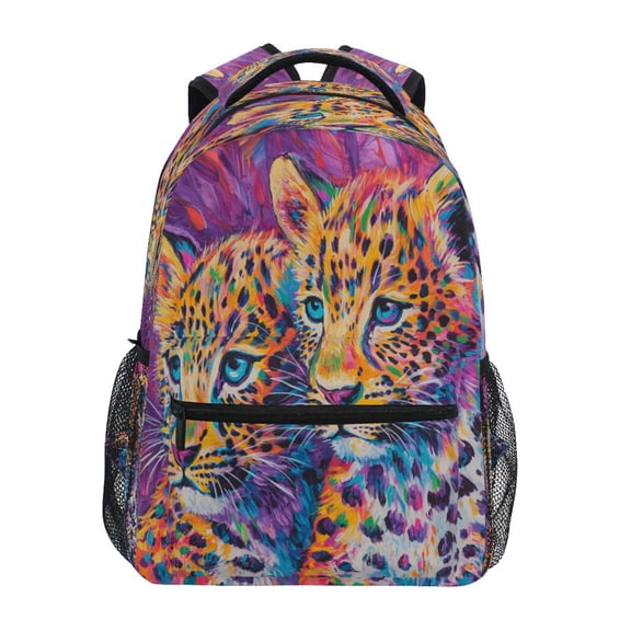 DIXRUYEE Backpack Schoolbag Vibrant Leopard Duo Pattern 15L/18L 2-SIZE