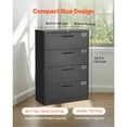 thumbnail image 3 of KFFKFF 4-Drawer Metal File Cabinet with Lock, Vertical Filing Storage Unit for Home and Office, Adjustable Hanging Rods for Letter, A4, and Legal Files, Easy to Assemble, Black, 3 of 9