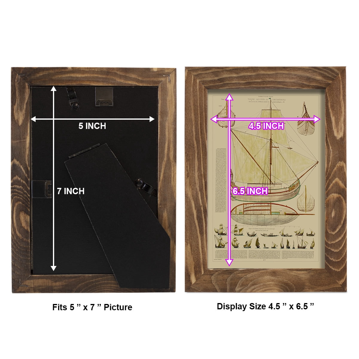 Antique Ship Plan I -Framed Print w/glass-Walnut
