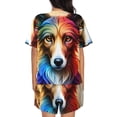 thumbnail image 6 of Fotbe Colorful Art Dog Print Pajama Set for Women 2 Piece Loungewear Short Sleeve Tops and Shorts Set Soft Sleepwear-4X-Large, 6 of 7