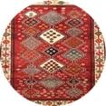 thumbnail image 1 of Ahgly Tapis d'Intérieur Rond Traditionnel Persan Rouge, 4 Pieds Rond, 1 of 6
