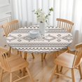 thumbnail image 3 of Boho Floral Motif Round Tablecloth with Elastic Band, 44 Inch Fits 38"-42" Tables, Spill Resistant for Picnic, Party, and Kitchen Use, 3 of 7