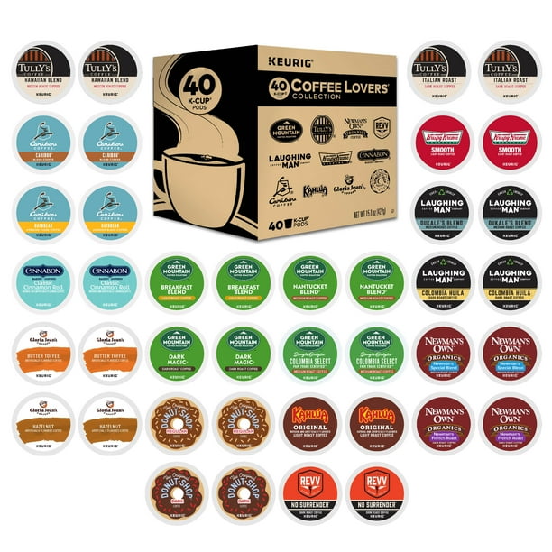 Coffee Lovers' Collection Variety Pack Keurig KCup Pod Sampler, 40
