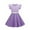 Purple, variant on Turilly Girl's Clothes Sets Girl's Summer Retro Waist Stripe Solid Color Spliced Flying Sleeve Sleeves Round Neck Dress