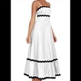 thumbnail image 2 of Vestido Fluido de Verano 2025 para Mujer, Informal, Sin Mangas, con Tirantes Finos y Volantes, para Playa, y Negro, Talla M, 2 of 6