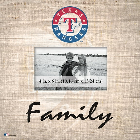 Texas Rangers 10'' x 10'' Burlap Pattern Frame