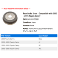 thumbnail image 2 of Rear Brake Drum - Compatible with 2002 - 2005 Toyota Camry 2003 2004, 2 of 2