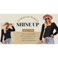 thumbnail image 6 of SHINE UP T Shirts for Women Puff Long Sleeve Shirts Casual Square Neck Tunic Tops, 6 of 8