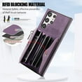 thumbnail image 6 of SaniMore for Samsung Galaxy S22 Ultra Case, Samsung Galaxy S22 Ultra Wallet Case for Women Men, PU Leather RFID Blocking Wristlet Zipper Shoulder Strap Cover with Card Holder Kickstand, Purple, 6 of 10