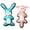 Blue&Pink, variant on PetLike 2-Pack Tough & Durable Bunny & Sheep Plush Dog Toy Set, Interactive Chew Toys for Puppies & Small to Medium Dogs, Ideal for Teething, Fetch, and Cuddly Playtime