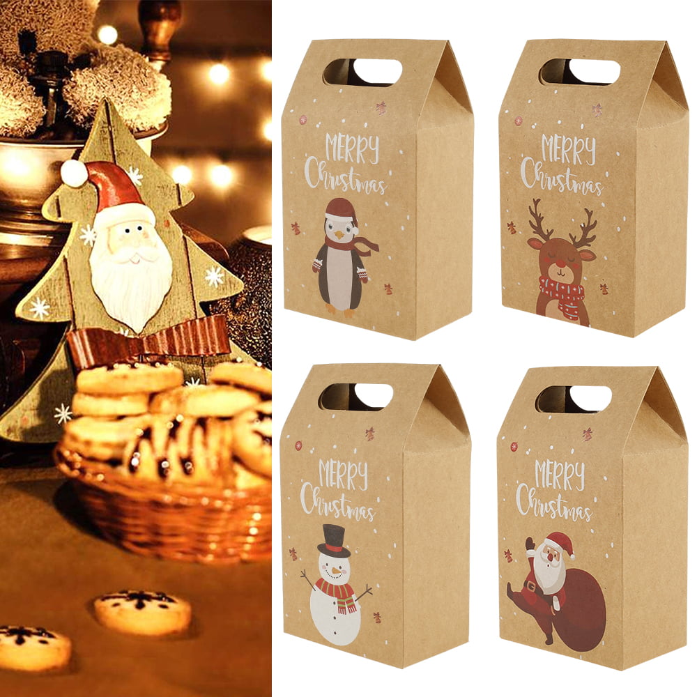24pcs Kraft Paper Gift Bags for Christmas Party Gift Packing Supply CCINEE Christmas Treat Bags