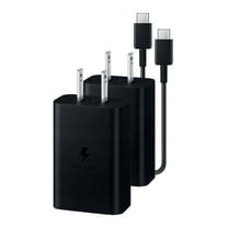 Samsung Fast Charging 15W USB-C Charging Block w/ Cable, Black (2 Blocks; 1 Cable)