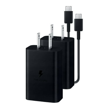 Samsung Fast Charging 15W USB-C Charging Block w/ Cable, Black (2 Blocks; 1 Cable)
