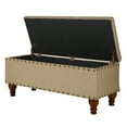 thumbnail image 3 of HomePop Large Storage Bench with Nailhead Trim, 42"W x 18"D x 18"H, Tan, 3 of 8