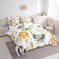 thumbnail image 3 of jejeloiu Wild Zoo Animal 7-Piece Bedding Comforter Set,Cute Elephant Lions King Bedding Sets,Hawaii Coconut Tree Bed Sheets For Girls Kids,Super Cozy Room Decor Reversible, 3 of 8