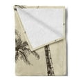 thumbnail image 2 of Tropical Soft Flannel Fleece Blanket, Sketch Style Hammock Sandy Beach with Palm Trees Travel Classic Hand Drawn, Cozy Plush for Indoor and Outdoor Use, 50" x 60", Cream Dark Brown, by Ambesonne, 2 of 5