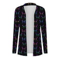thumbnail image 4 of TFEOQRY Women's Pattern Print Cardigan Long Sleeve Open Front Long Sleeve Coat Casual Fall Winter Outerwear Dark Blue-1, 4 of 6