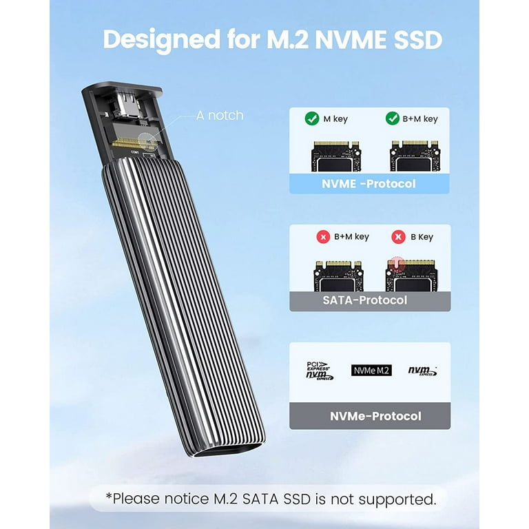 ORICO m.2 NVME SSD Enclosure 10Gbps USB3.2 USB-C M2 Aluminum