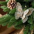 thumbnail image 6 of JeashCHAT 3 Pcs Christmas Butterfly Ornaments with Metal Clips, Artificial Glitter Mesh Hollow-Out Butterfly Christmas Tree Decorations Xmas Holiday Party Wreath Garland Decor, 6 of 6