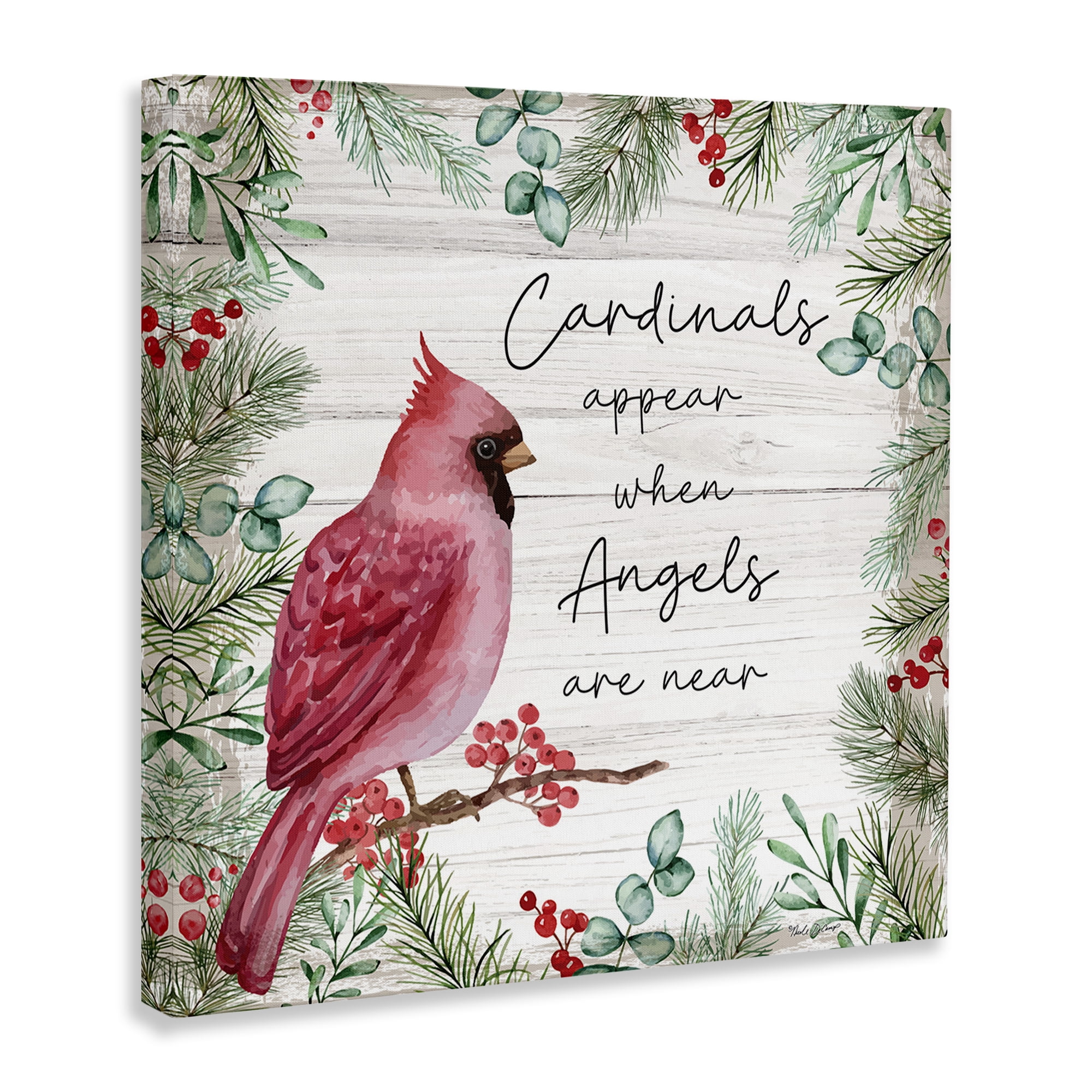 Stupell Industries Cardinals & Angels Phrase Animals & Insects Painting Gallery Wrapped Canvas Art Print Wall Art, 36 x 36