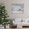 thumbnail image 2 of White Winter Snowfield Barn Cozy Christmas Scenery Landscape Painting Gallery-Wrapped Canvas Print Wall Art, 2 of 7