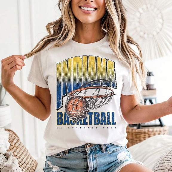 In.dia.na Basketball Champs 2025 Men's And Women's Graphic Tee 100% Cotton by TBun, Full Sizes S-5XL