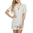 thumbnail image 1 of Conjunto de pijamas de manga corta para mujer, con botones, ropa de dormir suave, conjuntos de salón Pj Fokelyi WRMH-1060-3, 1 of 5