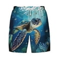 thumbnail image 4 of Lsque Mens Swim Trunks Watercolor Turtle4 Pattern - Bathing Suit Compression Liner - Beach Swim Shorts Swimwear - (S-3XL) - Stretch Quick Dry -Small, 4 of 9