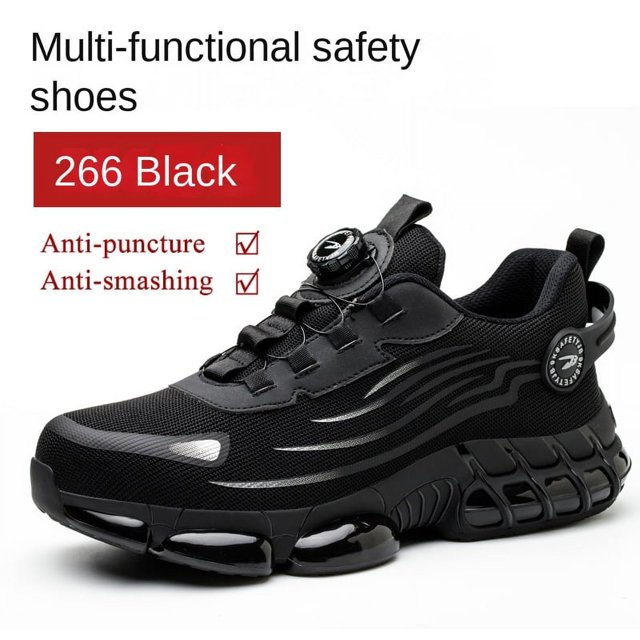 New Rotating Button Work Sneakers Safety Shoes Men Steel Toe Shoes Work Protective Men Boots Indestructible Shoes Puncture-Proof