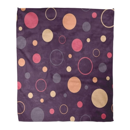 Bubble Blanket ASHLEIGH Throw Blanket 58x80 Inches Orange Abstract Scattered Circles Pattern Pink Apricot Big Bright Bubble Bubbly Warm Flannel Soft Blanket for Couch Sofa Bed ()