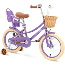 KORIMEFA Bike for Toddlers and Kids Ages 6-9 Years Old, 16 inch Kids Bike with Training Wheels & Basket, 16 in Girl Bicycle with Handbrake & Kickstand