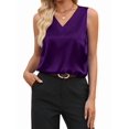 thumbnail image 3 of Women'S Silk Satin Tank Tops V Neck Casual Camisoles Sleeveless Business Work Blouses Dressy Summer Shirts XXL, 3 of 8