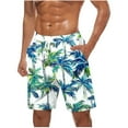 thumbnail image 2 of Odbmxy Beach Men's Shorts Summer Plus Size Shorts Men Relaxed Fit Hawaii Pockets Print Leisure Shorts,Green XL, 2 of 5
