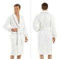 thumbnail image 6 of English Home Premium Cotton Robes for Women, Lightweight Mens Robe, Unisex Terry Cloth Bathrobe, Soft Shower Spa Robe, White Red, S/M, 1 Pcs, 6 of 7