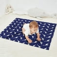 thumbnail image 2 of DarkBlue White Dinosaurs Silhouettes Pattern Blanket,Comfortable Soft Flannel Throw Blanket,All Season,Warm Lightweight Blankets for Sofa Bed Couch Living Room Chair,30"x40", 2 of 4