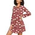 thumbnail image 3 of joogoo Polar Bear Christmas Women's Long Sleeve Nightgown Sleepwear L, 3 of 8