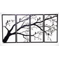thumbnail image 3 of Tree of Life 4 Panel Metal Wall Art - 27.5x14" Black Steel Decor | Nature-Themed Artwork for Home & Living Room, 3 of 4