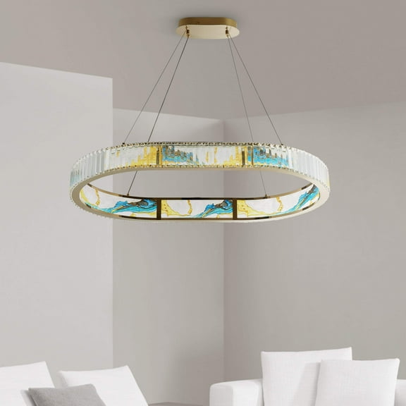 Boeseman's Colorful Chandelier // 1 Tier, Squoval