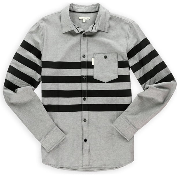 Marc Ecko Crosstown LS Woven Button Up Shirt para Hombre, Negro, XS
