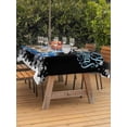 thumbnail image 2 of Outdoor Tablecloth with Umbrella Hole and Zipper, Black Christmas Truck Rectangle Table Cloth 60x120 Inch Waterproof Tablecloth, Xmas Tree Snowman Snowflake Picnic Table Cover for Patio Camping, 2 of 7