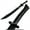 Black, variant on Black Kung Fu Wooden Practice Chinese Broad Sword Full Tang Ox Tail