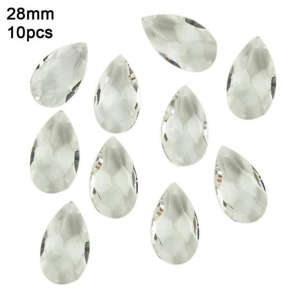 WAXCMXYH 10 Clear Glass Tear Drop Crystals for Chandeliers and DIY Jewelry Hot J4