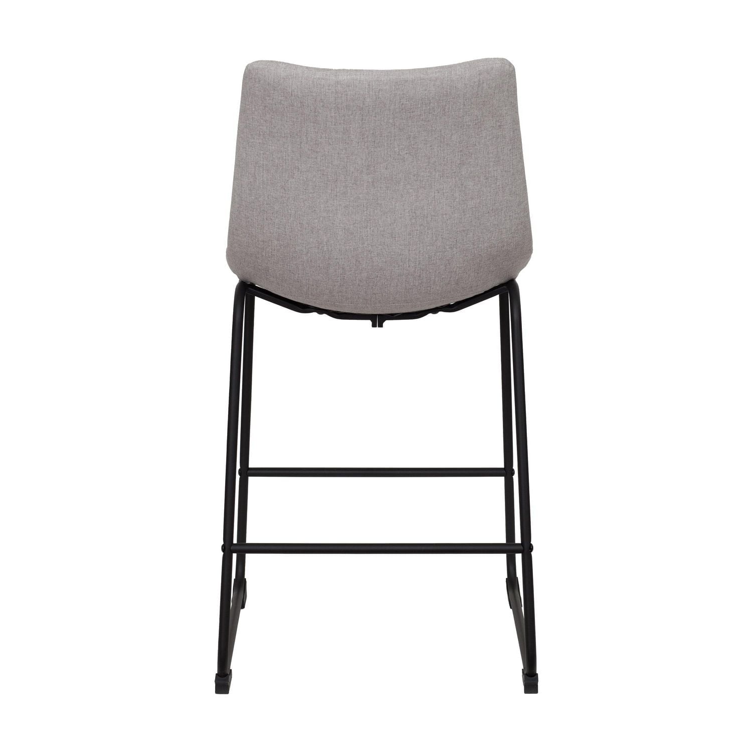 Asahi Set of 2 Counter Height Upholstered Bar Stools with Metal Legs