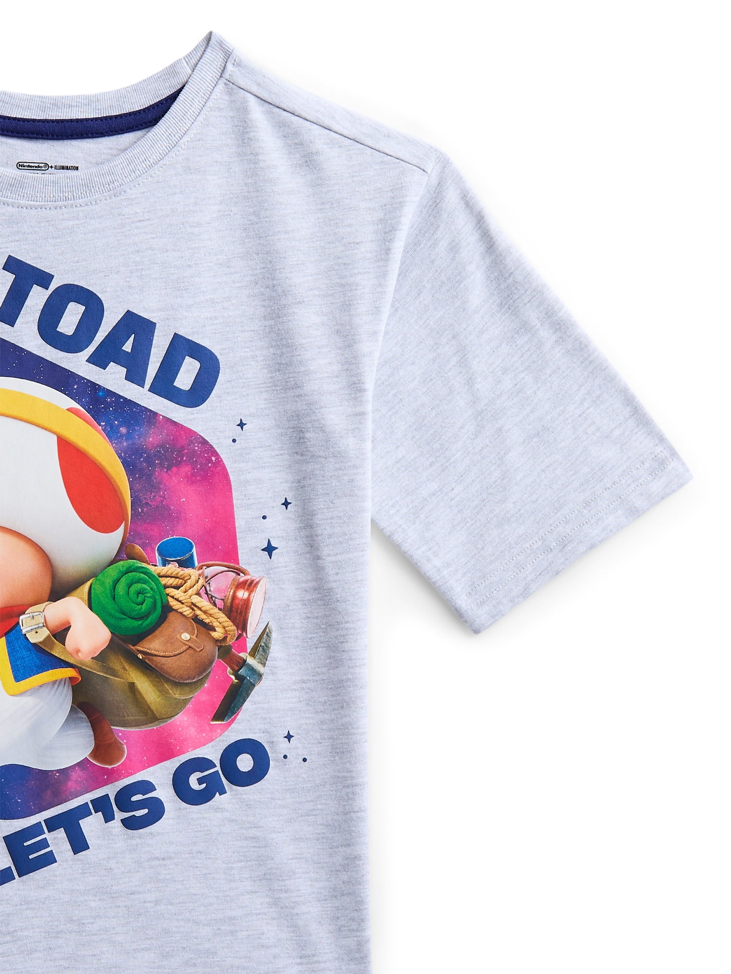 Super Mario Galaxy Movie Boys Toad Graphic Tee with Short Sleeves, Sizes 4-18